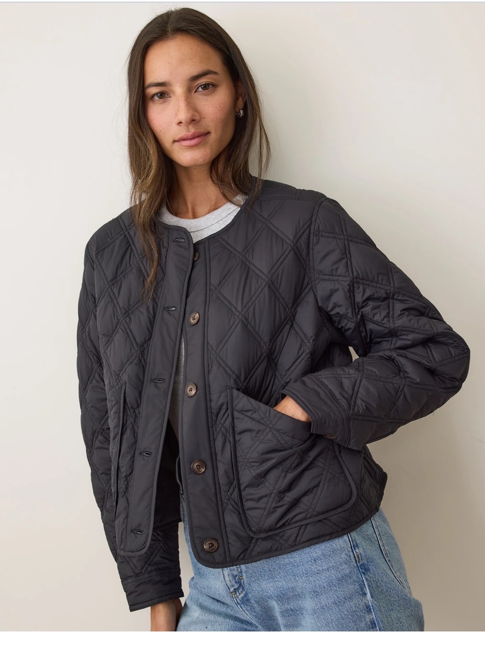 NEW🖤 Marine Layer Marina Quilted Liner Jacket in Black Extra Small $178.00. - Picture 3 of 9